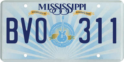 MS license plate BVO311