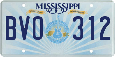 MS license plate BVO312