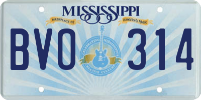 MS license plate BVO314