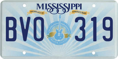 MS license plate BVO319