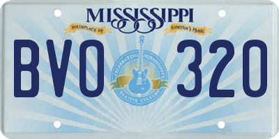 MS license plate BVO320