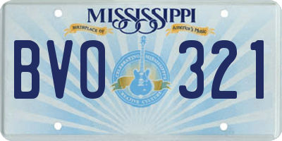 MS license plate BVO321