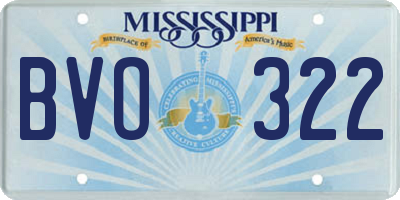 MS license plate BVO322