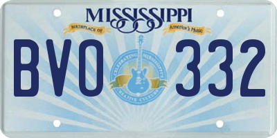 MS license plate BVO332