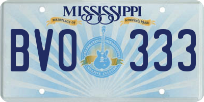 MS license plate BVO333