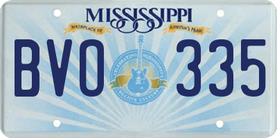 MS license plate BVO335