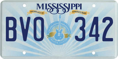 MS license plate BVO342