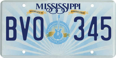 MS license plate BVO345