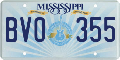 MS license plate BVO355