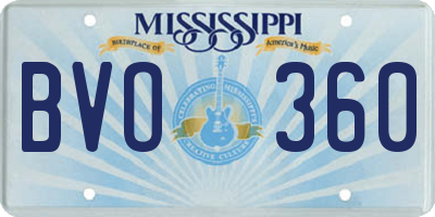 MS license plate BVO360