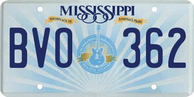 MS license plate BVO362