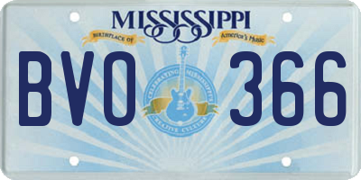 MS license plate BVO366