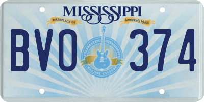 MS license plate BVO374