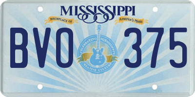 MS license plate BVO375