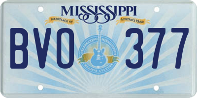 MS license plate BVO377