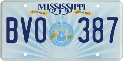 MS license plate BVO387