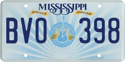 MS license plate BVO398