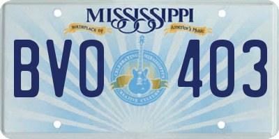 MS license plate BVO403