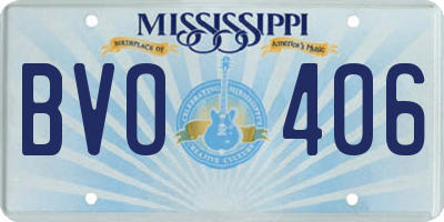 MS license plate BVO406