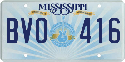 MS license plate BVO416