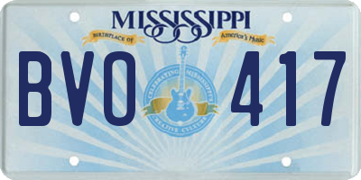 MS license plate BVO417