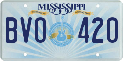 MS license plate BVO420