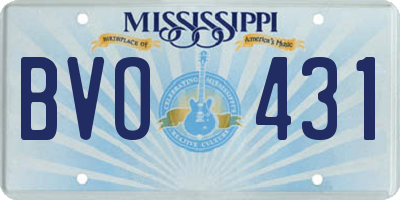 MS license plate BVO431