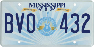 MS license plate BVO432