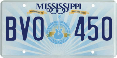 MS license plate BVO450