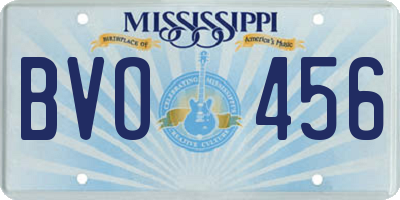 MS license plate BVO456