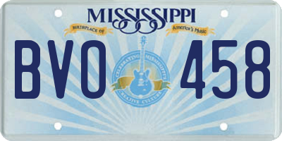 MS license plate BVO458