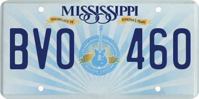 MS license plate BVO460