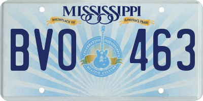 MS license plate BVO463