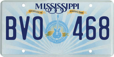 MS license plate BVO468