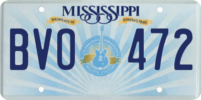 MS license plate BVO472