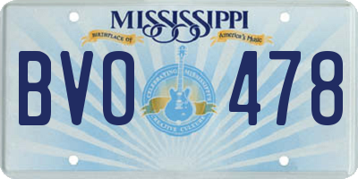 MS license plate BVO478