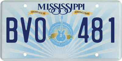 MS license plate BVO481