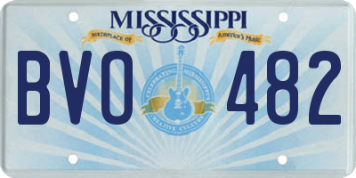MS license plate BVO482