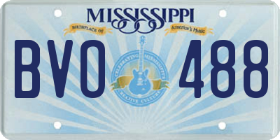 MS license plate BVO488