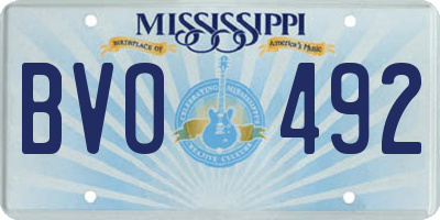 MS license plate BVO492