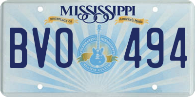 MS license plate BVO494
