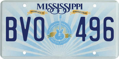 MS license plate BVO496