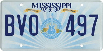 MS license plate BVO497