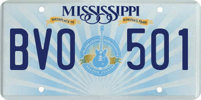 MS license plate BVO501