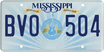 MS license plate BVO504