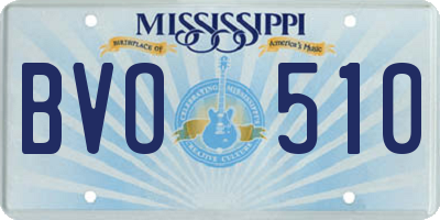 MS license plate BVO510
