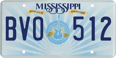 MS license plate BVO512