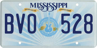 MS license plate BVO528