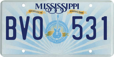 MS license plate BVO531