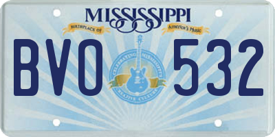MS license plate BVO532